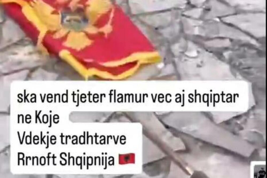 Skinuo zastavu Crne Gore s jarbola, traži albansku