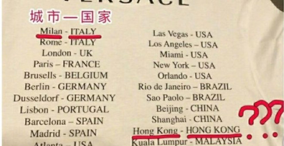 Versaće - greške u nazivu gradova